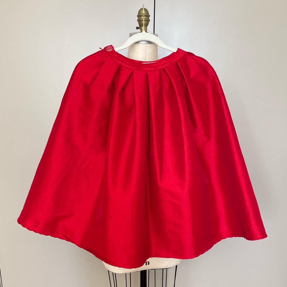 Red Satin Finish Wide Mid Skirt